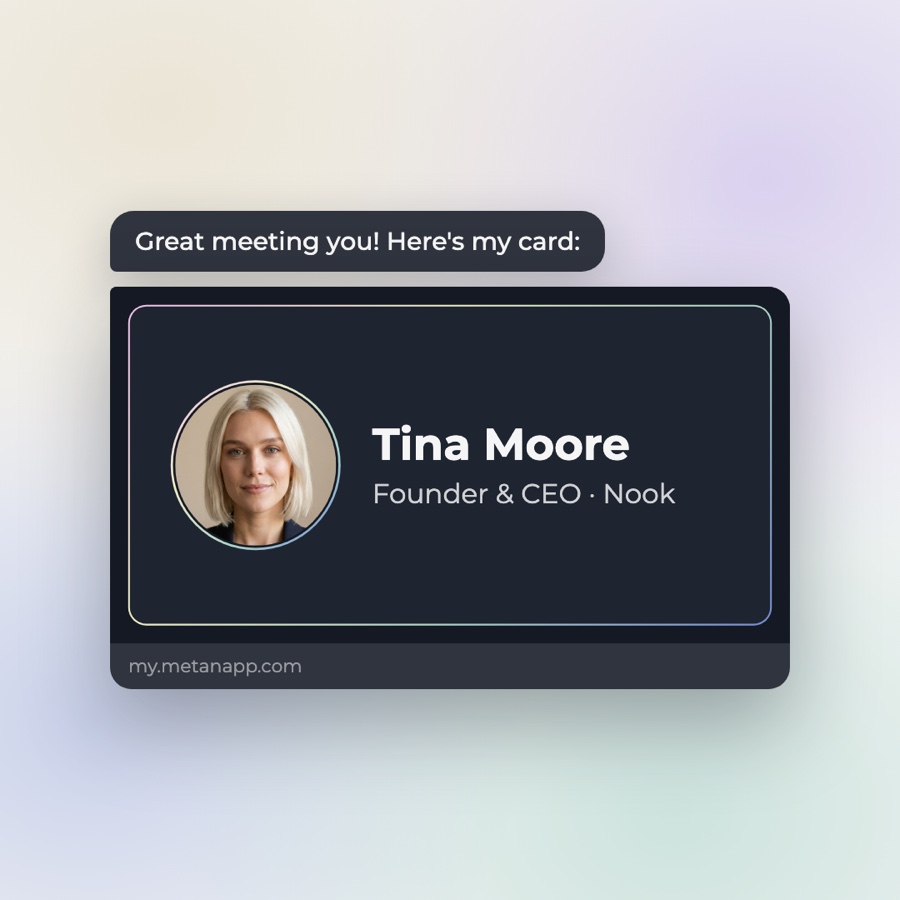 Smart link — sharing your Mētan card