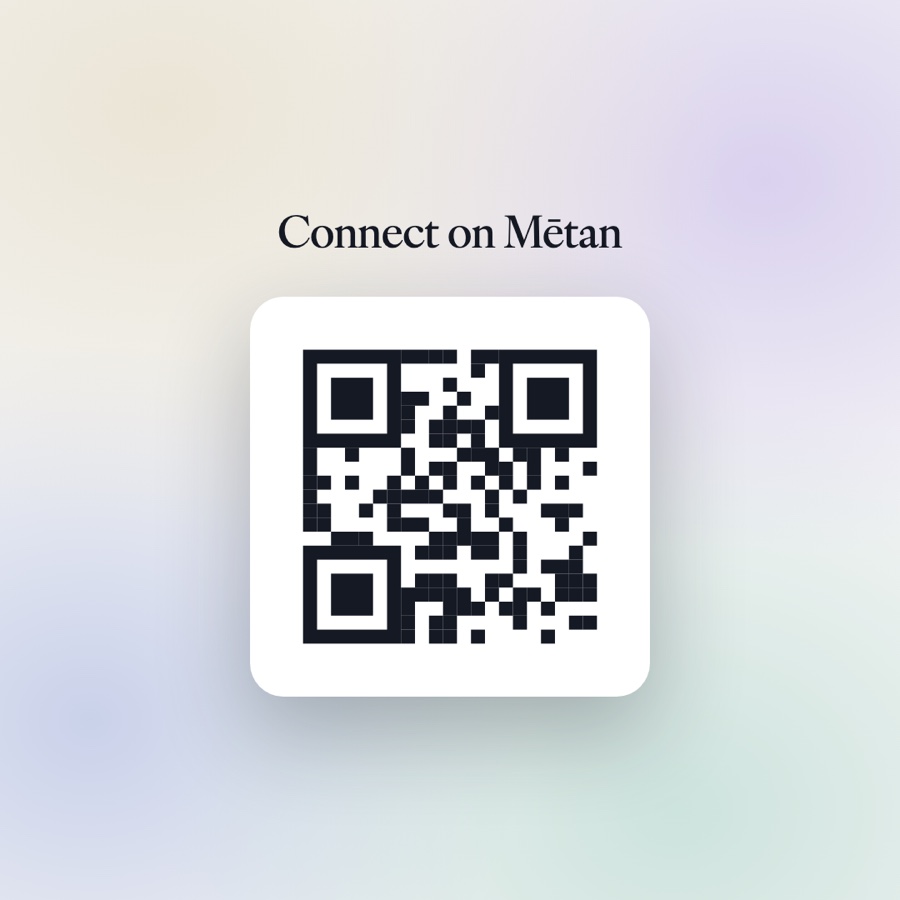 QR code — sharing your Mētan card